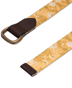 Sun + Stone Sun + Stone Geo D-ring Web Belt With Faux-leather Trim Yellow thumbnail 4