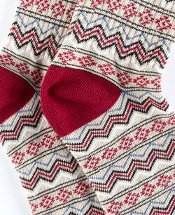 Sun + Stone Sun + Stone Holiday Crew Socks Red Candy Cane thumbnail 2