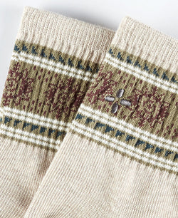 Sun + Stone Sun + Stone Holiday Half Calf Socks Brown Reindeer thumbnail 2