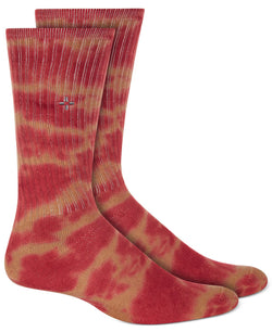 Sun + Stone Sun + Stone Holiday Tie Dye Crew Socks Brown Tie Dye thumbnail 1