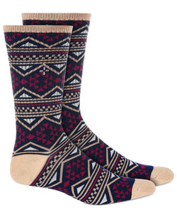 Sun + Stone Sun + Stone Holiday Triangle Crew Socks Navy Triangles thumbnail 1