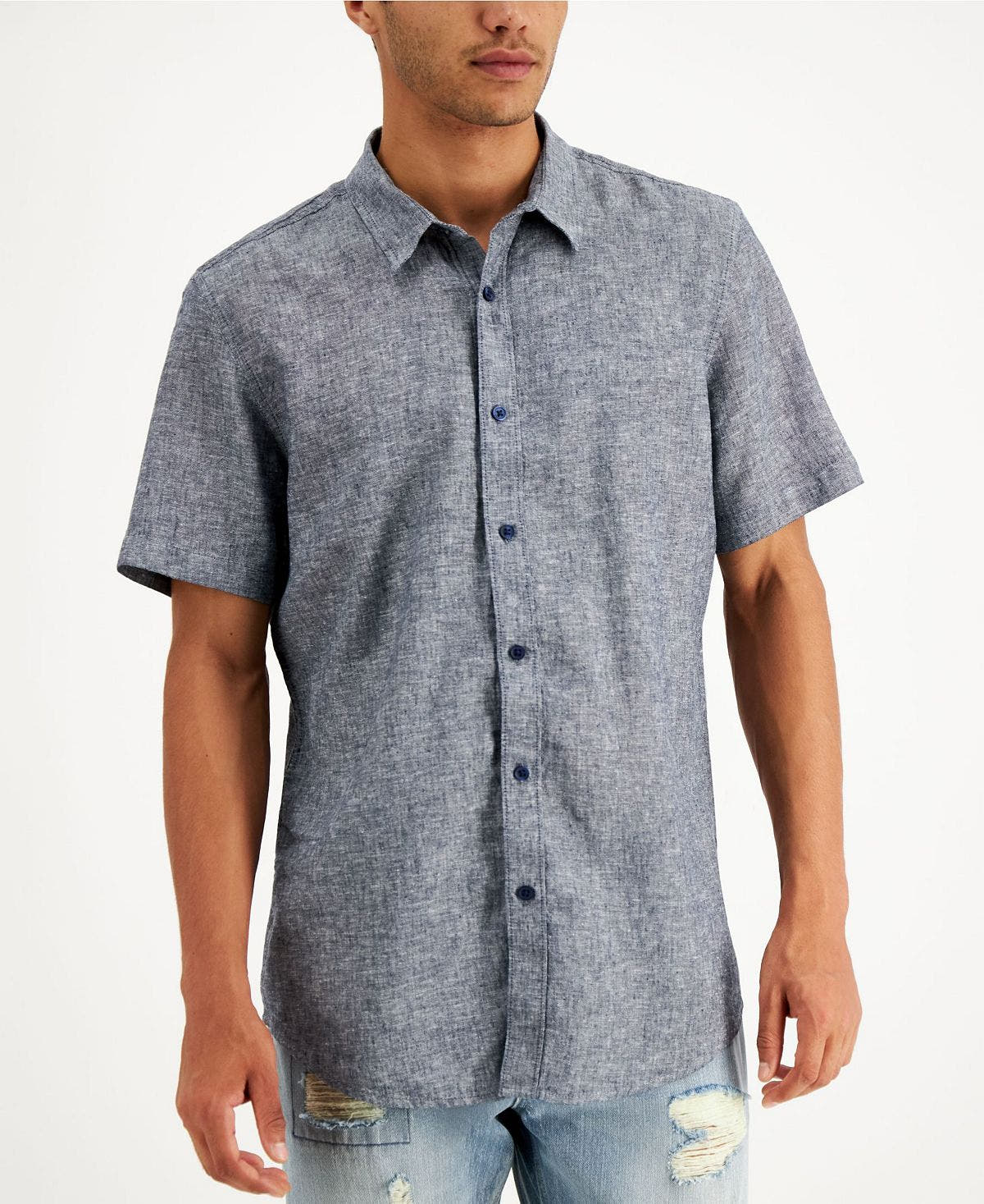 Sun + Stone Sun + Stone Linen Shirt Basic Navy