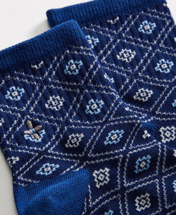 Sun + Stone Sun + Stone Novelty Diamond Half-calf Socks Blue Diamond thumbnail 2