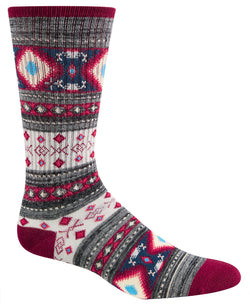 Sun + Stone Sun + Stone Novelty Printed Crew Socks Red/Grey thumbnail 1