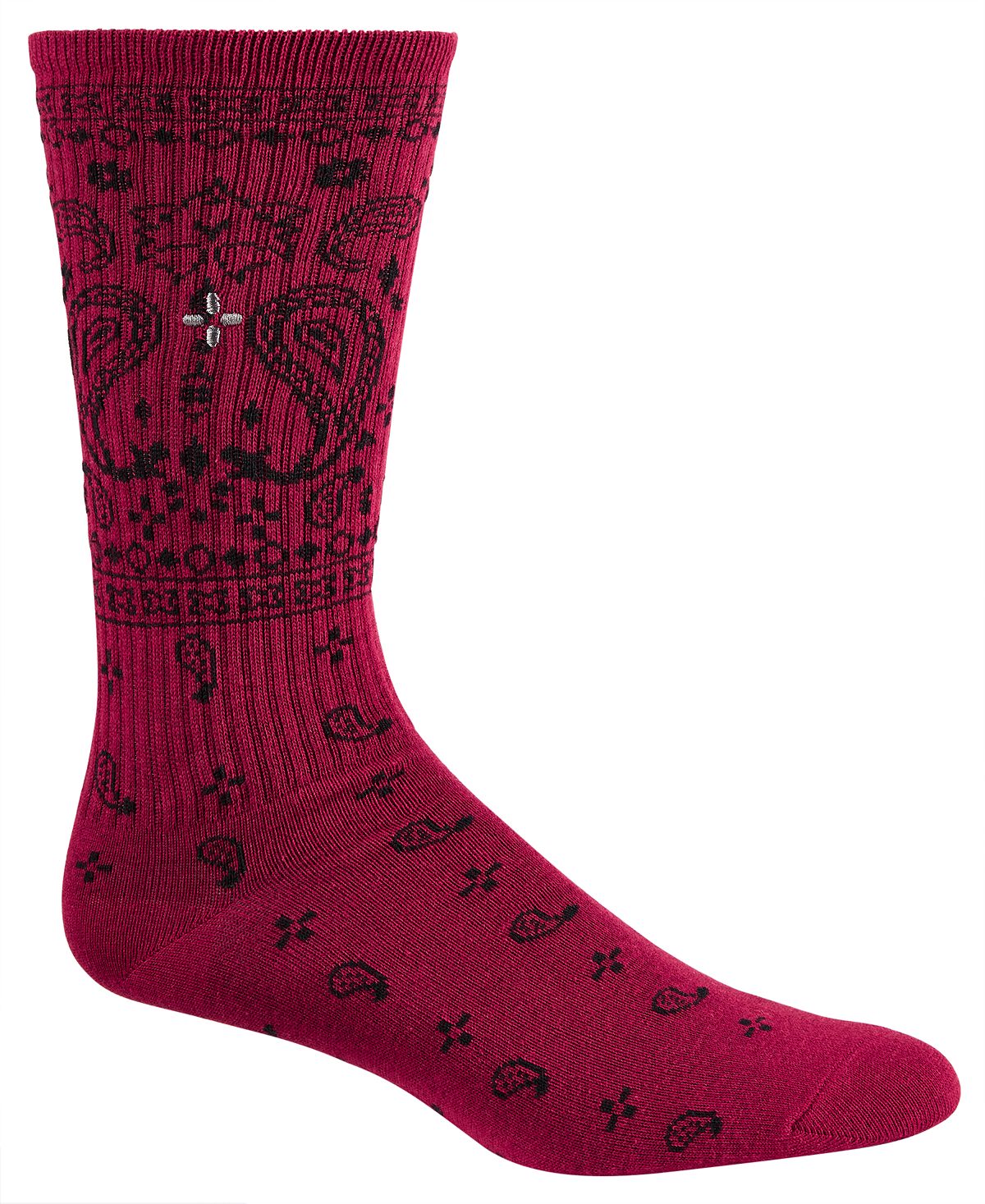 Sun + Stone Sun + Stone Paisley Printed Crew Socks Red Paisley