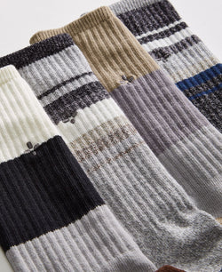 Sun + Stone Sun + Stone Printed Crew Socks 4 Pk. Brown thumbnail 2