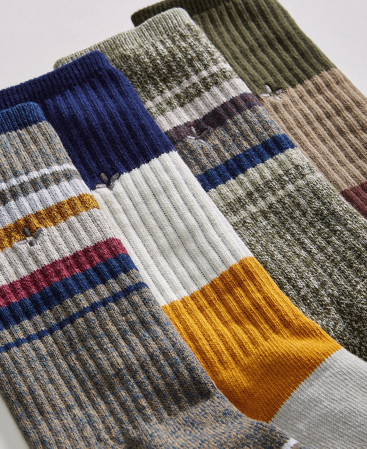 Sun + Stone Sun + Stone Printed Crew Socks 4 Pk. Olive