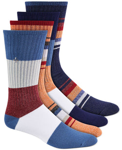 Sun + Stone Sun + Stone Printed Crew Socks 4 Pk. Orange thumbnail 1