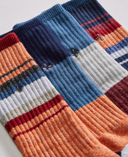 Sun + Stone Sun + Stone Printed Crew Socks 4 Pk. Orange thumbnail 2