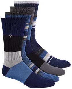 Sun + Stone Sun + Stone Printed Crew Socks Pack Of 4 Blue thumbnail 1