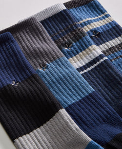 Sun + Stone Sun + Stone Printed Crew Socks Pack Of 4 Blue thumbnail 2