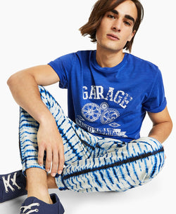 Sun + Stone Sun + Stone Regular-fit Stretch Shibori Tie-dyed Twill Joggers Coastal Navy thumbnail 4