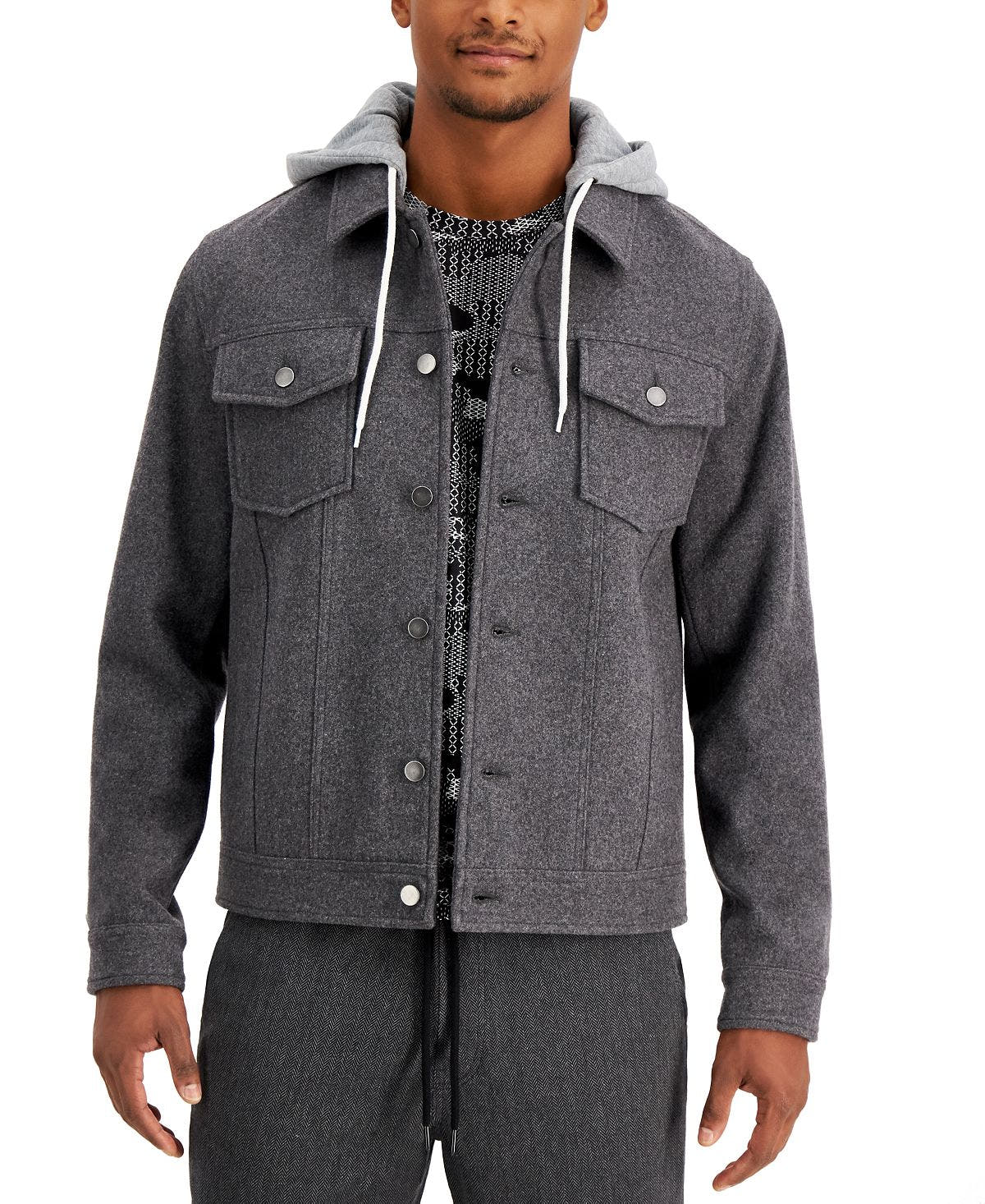 Sun + Stone Sun + Stone Richter Hooded Trucker Jacket London Grey