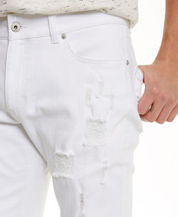 Sun + Stone Sun + Stone Ripped White Jeans With Recycled Repreve Blanco Wash thumbnail 4
