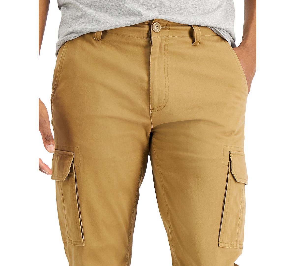 Sun + Stone Sun + Stone Roth Relaxed-fit Stretch Cargo Pants Dull Gold