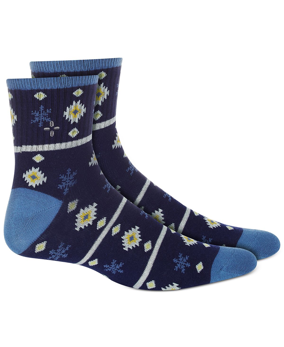 Sun + Stone Sun + Stone Snowflake Half-calf Socks Blue Snowflake