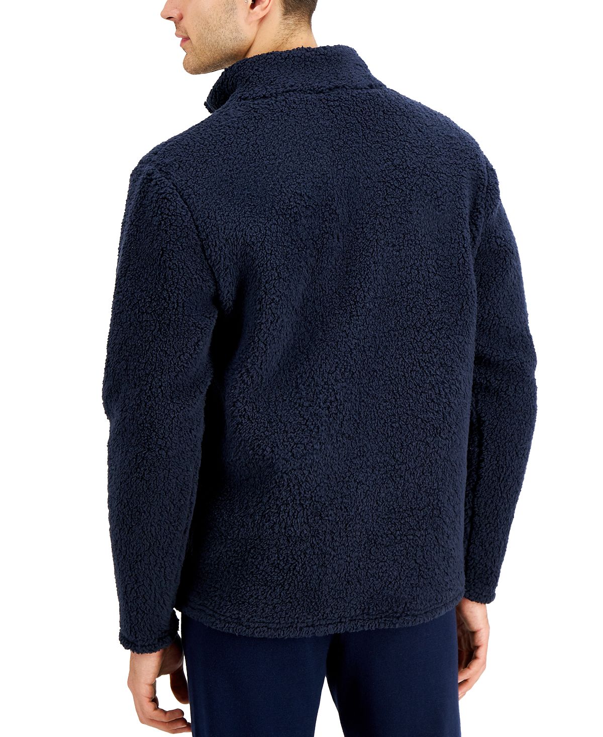 Sun + Stone Sun + Stone Solid Quarter-zip Sherpa Fleece Pullover Basic Navy