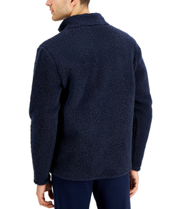 Sun + Stone Sun + Stone Solid Quarter-zip Sherpa Fleece Pullover Basic Navy thumbnail 2
