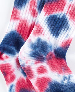 Sun + Stone Sun + Stone Tie Dye Crew Socks Red Tie Dye thumbnail 2