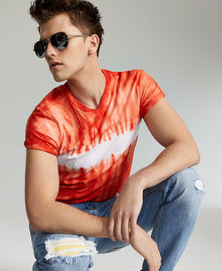 Sun + Stone Sun + Stone Tie-dyed Stripe T-shirt Crimson Clay thumbnail 1