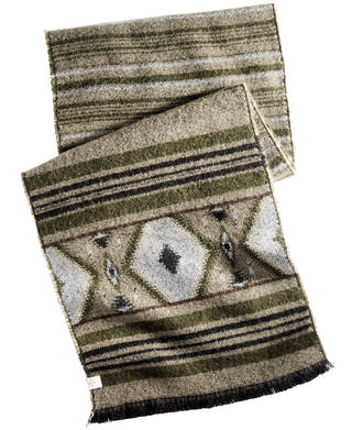 Sun + Stone Sun + Stone Woven Patterned Scarf Green Print