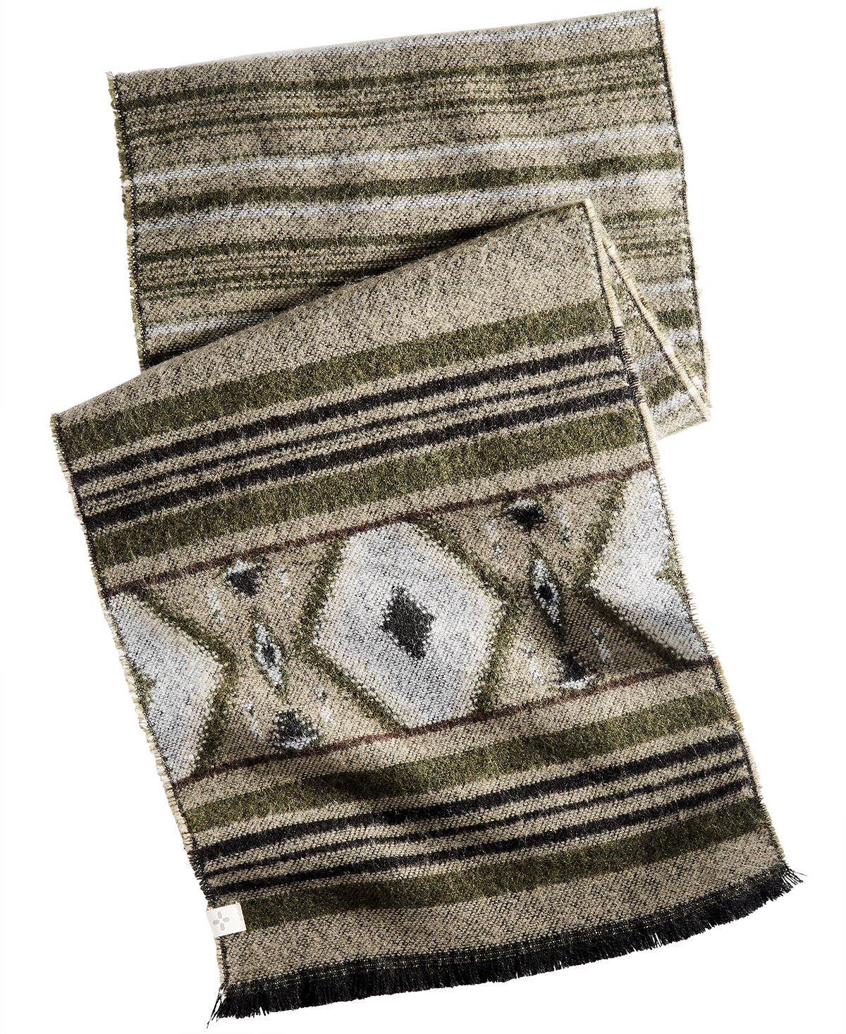 Sun + Stone Sun + Stone Woven Patterned Scarf Green Print