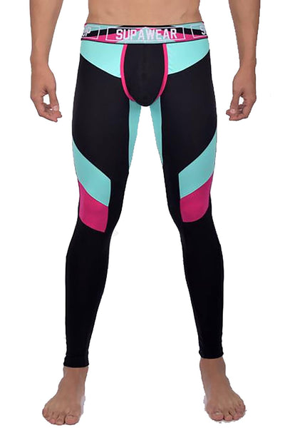 Supawear Black/Magenta/Teal Vortex Tights