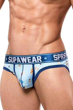 Supawear Blue Ice-Cream-Printed Sprint Brief thumbnail 1
