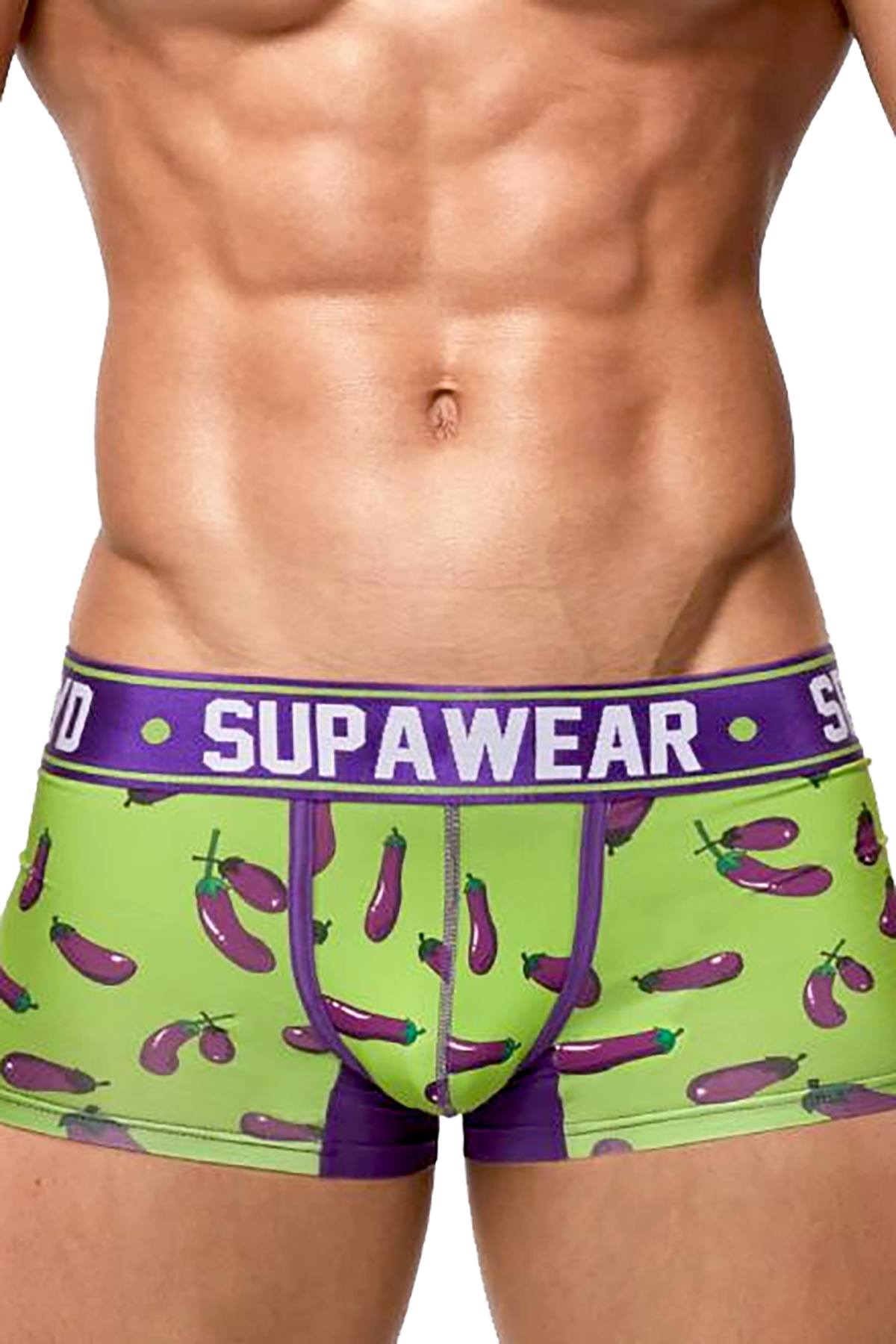 Supawear Green/Purple Eggplant-Printed Sprint Trunk