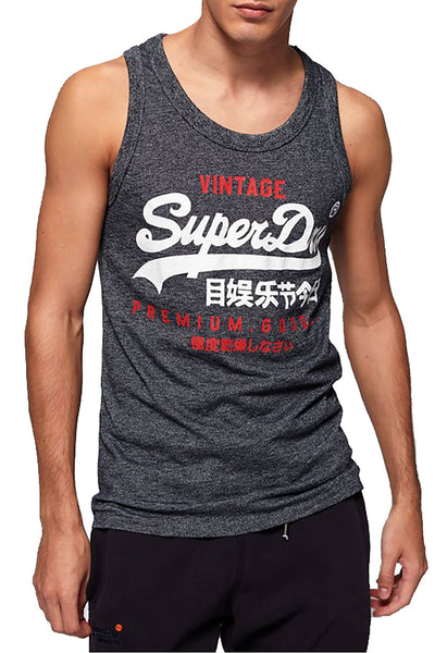 SuperDry Atlantic-Navy-Grit Premium Goods Duo Vest Tank