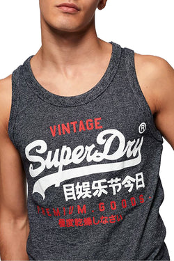 SuperDry Atlantic-Navy-Grit Premium Goods Duo Vest Tank thumbnail 4