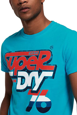 SuperDry Beach-Blue Malibu Mid-Weight Tee thumbnail 4