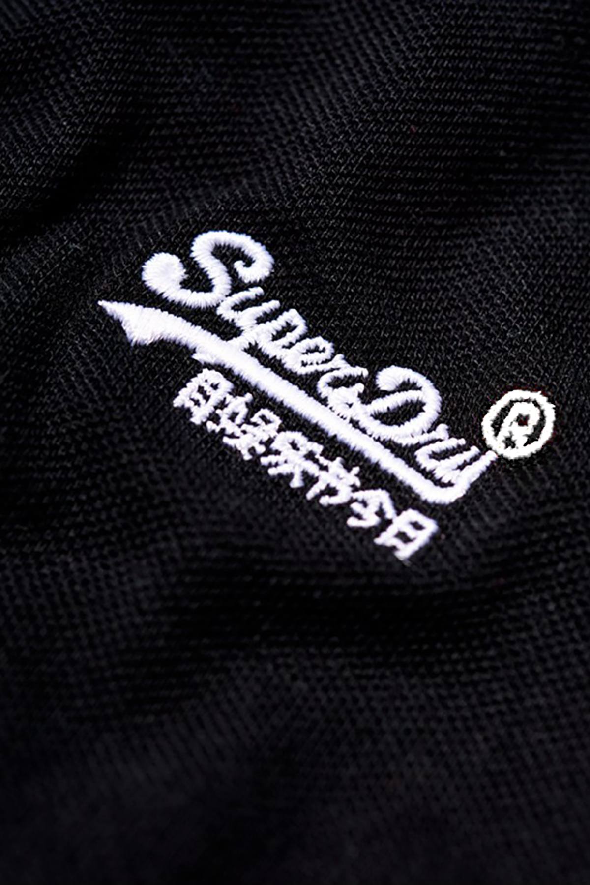 SuperDry Black Classic Pique Short-Sleeve Polo Shirt