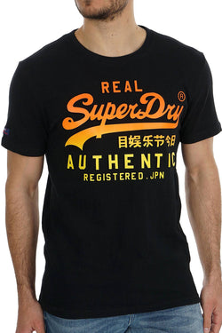SuperDry Black Vintage Authentic Fade Logo Graphic Tee thumbnail 1