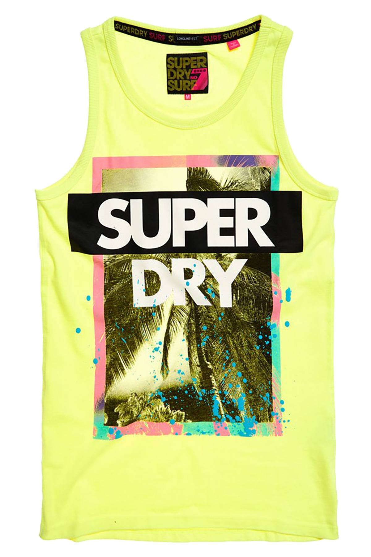 SuperDry Bleached Ultra-Lemon Echo Beach Longline Vest Tank