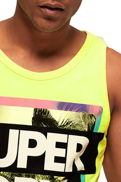 SuperDry Bleached Ultra-Lemon Echo Beach Longline Vest Tank thumbnail 4