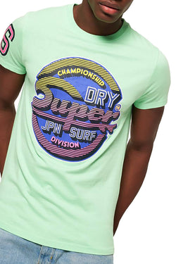 SuperDry Bleached Ultra-Mint Sticker Tab Tee thumbnail 1