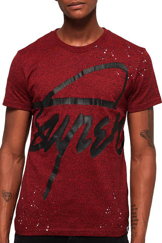 SuperDry Bright-Berry-Grit Crew Splatter T-Shirt