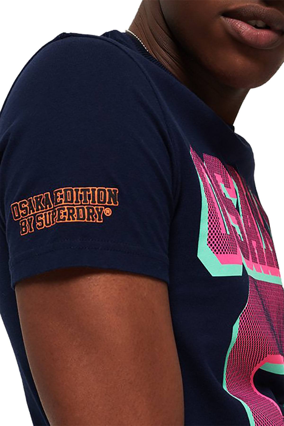 SuperDry Casual-Navy Osaka Micro-Dot T-Shirt