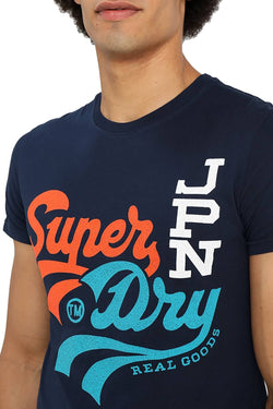 SuperDry Casual-Navy Triple Swoosh Lite T-Shirt thumbnail 4
