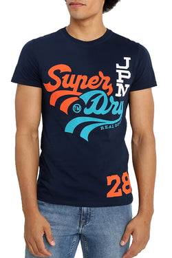 SuperDry Casual-Navy Triple Swoosh Lite T-Shirt thumbnail 1