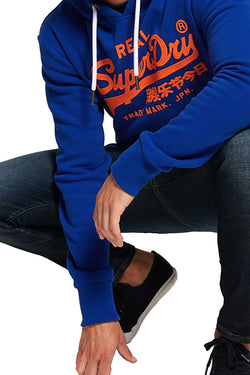 SuperDry Cobalt-Blast-Blue Vintage Logo Hoodie thumbnail 4