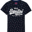 SuperDry Eclipse-Navy Bird-Print Vintage Logo Tee