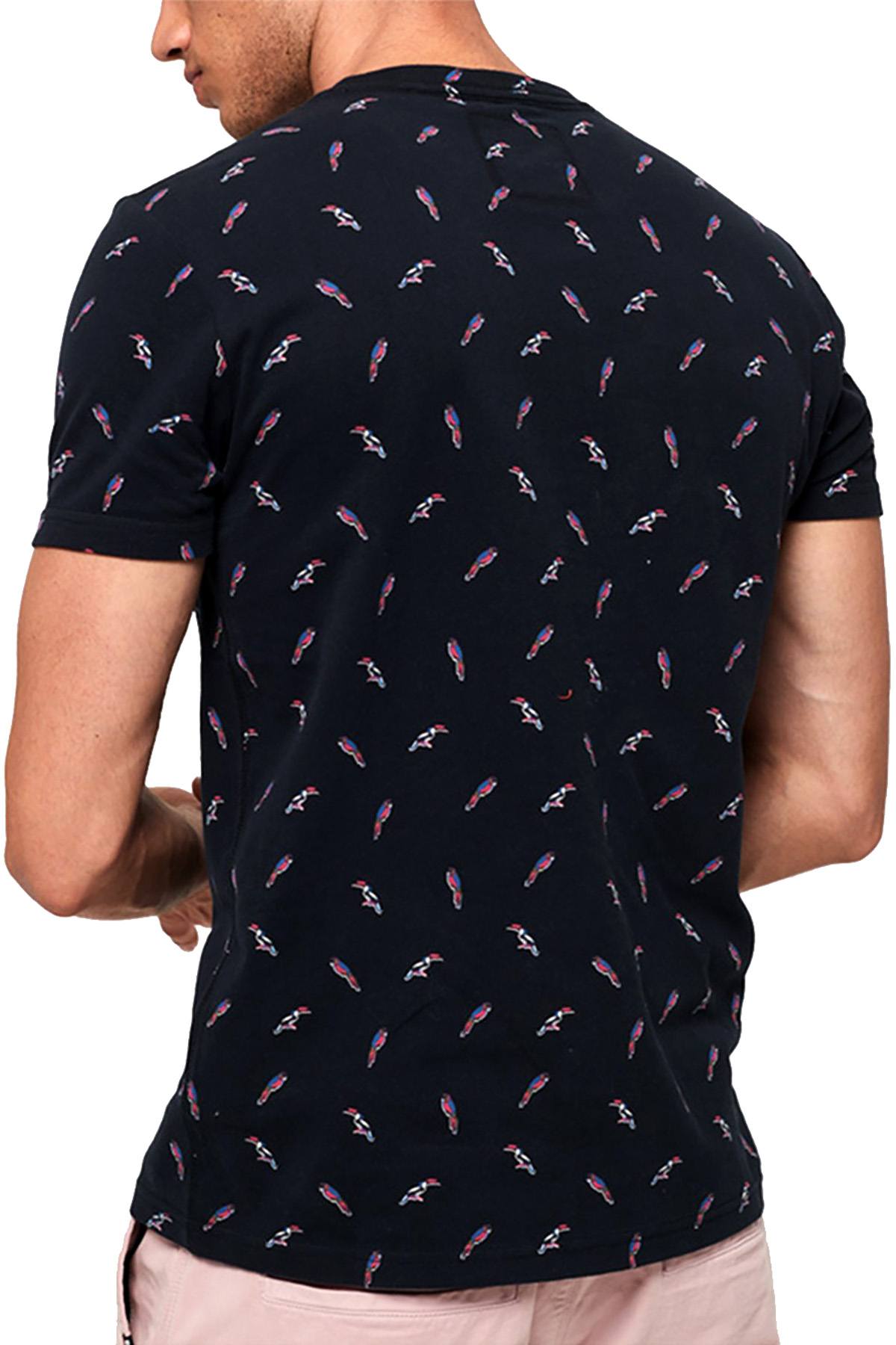 SuperDry Eclipse-Navy Bird-Print Vintage Logo Tee