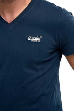 SuperDry Eclipse-Navy Orange-Label Vintage Embroidered V-Neck thumbnail 4