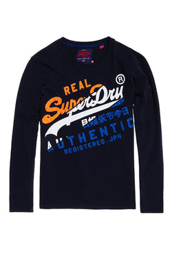 SuperDry Eclipse-Navy Vintage Authentic XL Long-Sleeve T-Shirt thumbnail 2