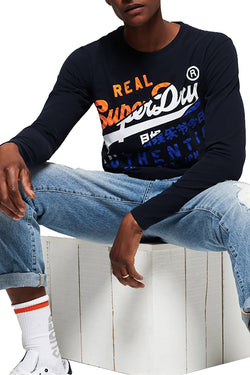 SuperDry Eclipse-Navy Vintage Authentic XL Long-Sleeve T-Shirt thumbnail 4