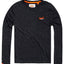 SuperDry Feeder-Carbon-Black Orange-Label Vintage Embroidered L/S T-Shirt