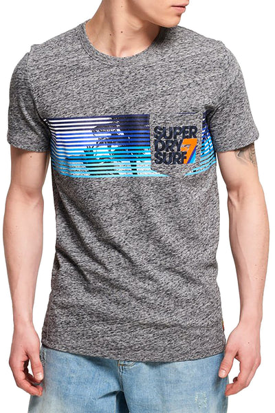 SuperDry Flint-Grey-Grit No.7 Surf Pocket T-Shirt