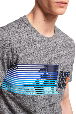 SuperDry Flint-Grey-Grit No.7 Surf Pocket T-Shirt thumbnail 4